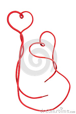 Heart shaped shoe laces Stock Photo