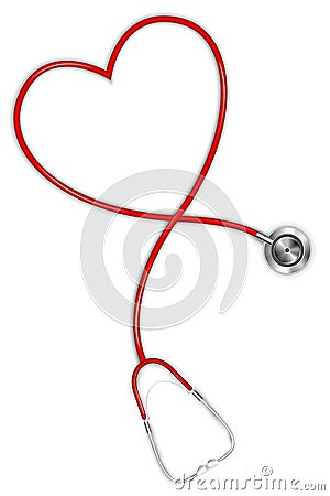 Heart shaped Stethoscope Vector Illustration