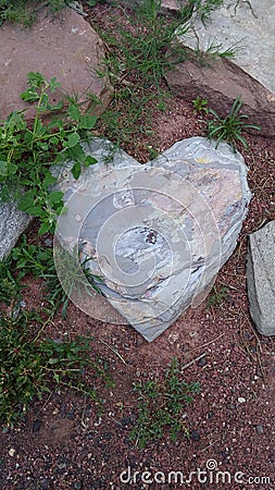 Heart-shaped stone, Estes Park Colorado Stock Photo