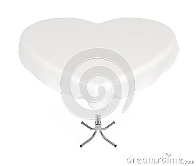 Heart-shaped table with cloth, with clipping path Cartoon Illustration