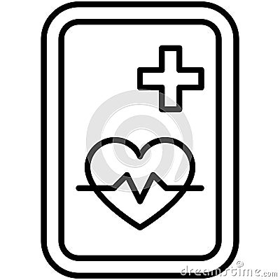 Heart signal sign icon, sign and symbol vector Vector Illustration