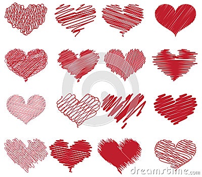 Heart sketches Vector Illustration