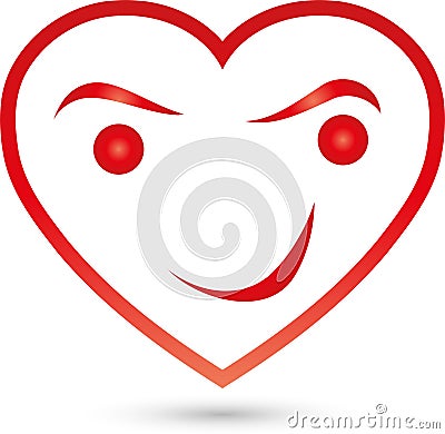 Heart with a smile, heart and helper logo Stock Photo