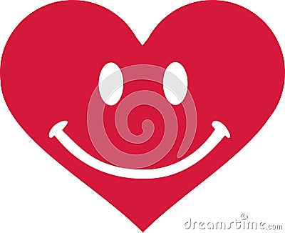 Heart with smiley face Vector Illustration