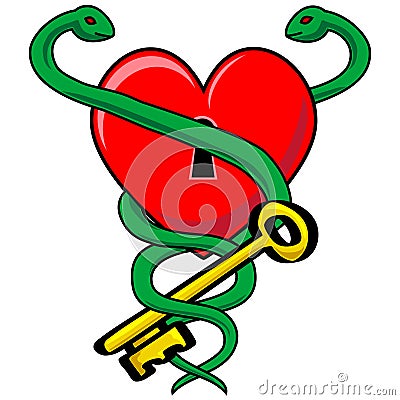 Heart Snake Vector Illustration