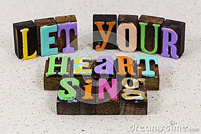 Heart soul sing song love music karaoke valentine romance fun Stock Photo