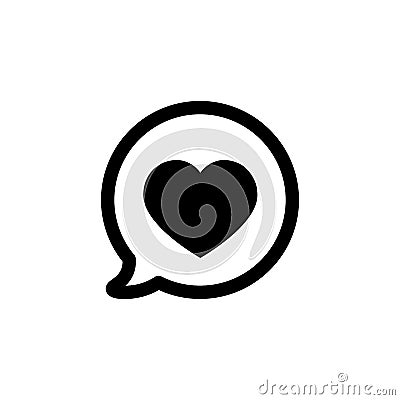 Heart in speech bubble icon. Love message icon Vector Illustration