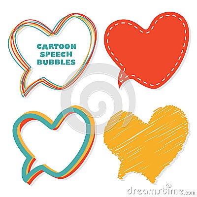Heart speech bubbles. Vector Illustration