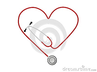 Heart Stethoscope Stock Photo