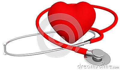 Heart & Stethoscope Stock Photo