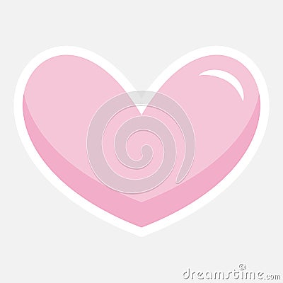 heart sticker. pink cute heart for Valentine's Day. Vector illustration Vector Illustration