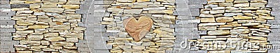 Heart of stone wall pieces natural rock stone limestone Sandstone texture background light Stock Photo