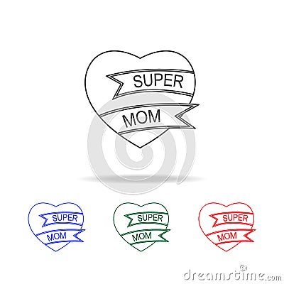 heart super mother icon. Elements of mother day in multi colored icons. Premium quality graphic design icon. Simple icon for Stock Photo