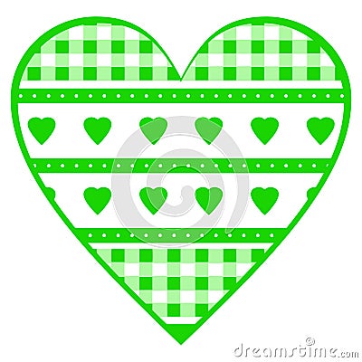 Nice Bavarian heart in light green and alpine pattern Vector Illustration