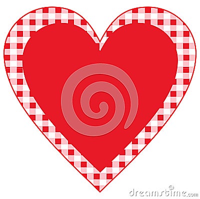 Heart Symbol Bavarian Style in red and alpine pattern Vector Illustration
