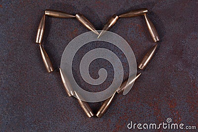 Heart symbol from bulletsd Stock Photo