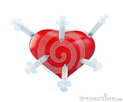 Heart syringe stabbing Stock Photo