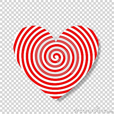 Hypnosis spiral in shape of heart. Vector Illustration