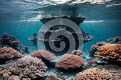 The Coral Castles of Tidal Tempest Stock Photo