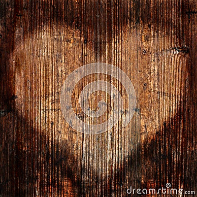 Heart on timber wall Stock Photo