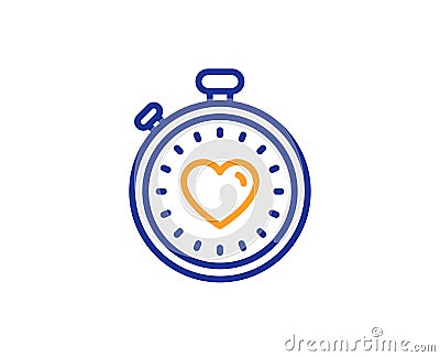 Heart in Timer line icon. Love symbol. Vector Vector Illustration