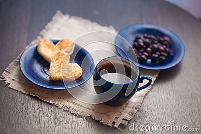 Heart toast for Breakfast Stock Photo