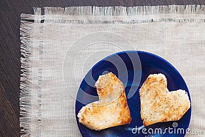 Heart toast for Breakfast Stock Photo