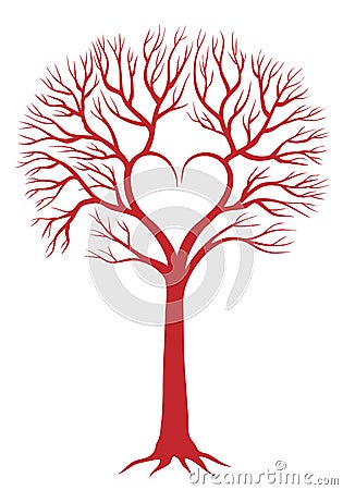 Heart tree, vector background Vector Illustration