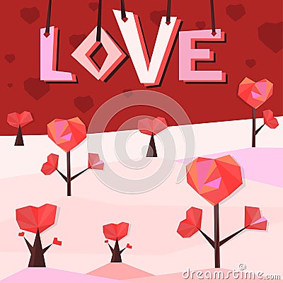 Heart trees vector Vector Illustration