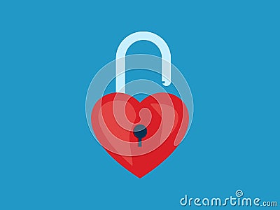 Heart unlock icon. business openness Vector Illustration