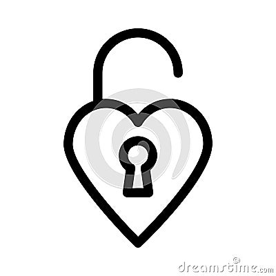Heart unlock icon Stock Photo
