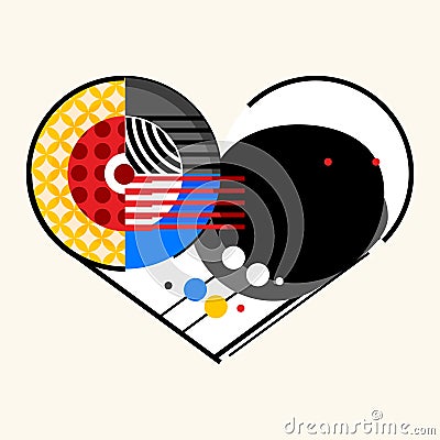 Heart valentine abstract geometric design vector Vector Illustration