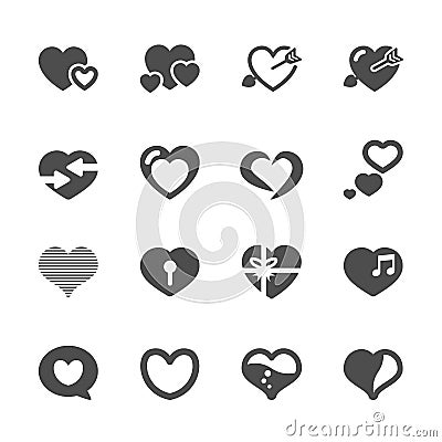 Heart and valentine day icon set 2, vector eps10 Vector Illustration