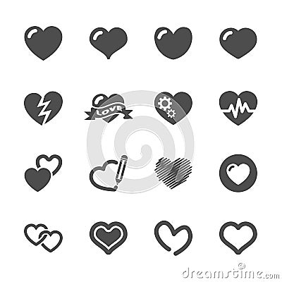 Heart and valentine day icon set, vector eps10 Vector Illustration