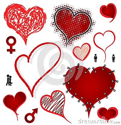 Heart valentine icon set vector illustration Vector Illustration