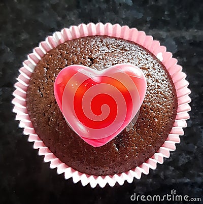 Heart Valentines Cupcake