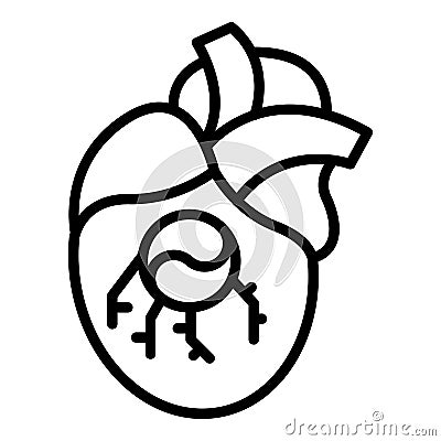 Heart valve implant icon, outline style Vector Illustration