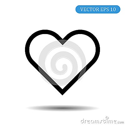 Heart Vector Icon. Love symbol. Valentine`s Day badge, emblem, flat style for graphic design and web design, logo. Vector Illustration