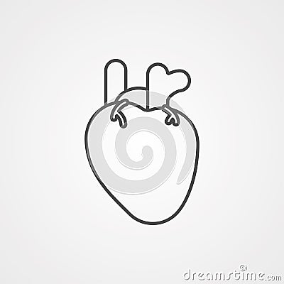 Heart vector icon sign symbol Vector Illustration