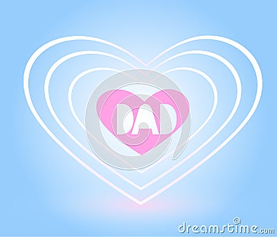 `Heart wave sent to Father for Father`s Day The power of love and the wave of love. Stock Photo