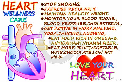 Heart wellness care related words in white background Stock Photo