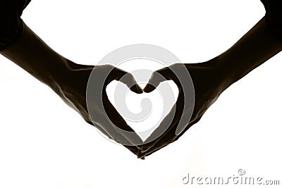Heart on a white background made by hands Stock Photo