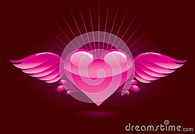 Heart with wings Vector Illustration