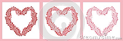 Heart wreath made of branches Vector Illustration