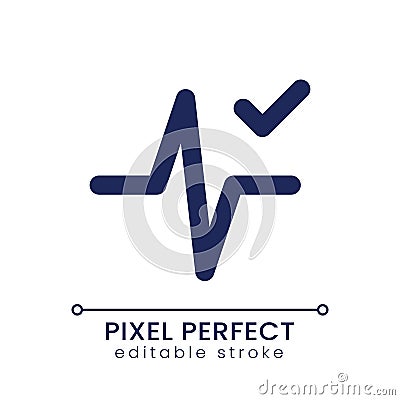Heartbeat animation effect applying pixel perfect linear ui icon Vector Illustration