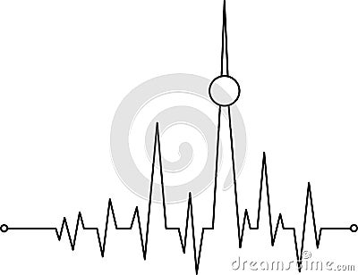 Heartbeat from Berlin Vector Illustration