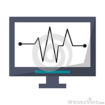 Heartbeat cardio monitor medical device Vector Illustration