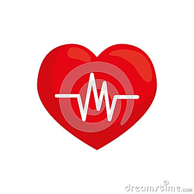 Heartbeat cardio symbol Cartoon Illustration