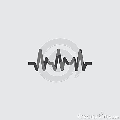 Heartbeat icon in a flat design in black color. Vector illustration eps10 Cartoon Illustration