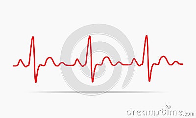 Heartbeat icon - illustration. Cartoon Illustration